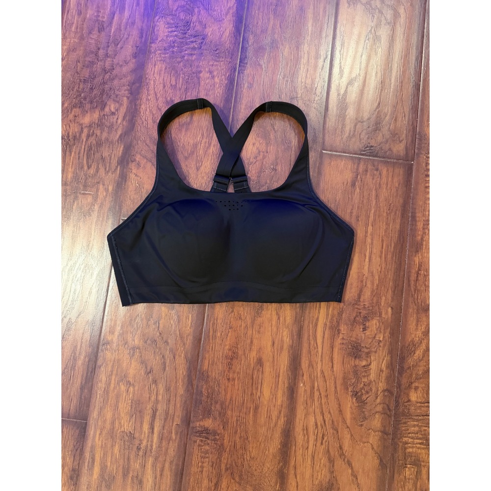 Athleta Black High Impact Racerback Sports‎ Bra 36D Adjustable Hook Back